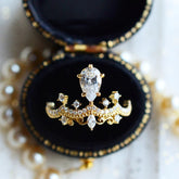 Queen's Crown Vintage Luxury Diamond Ring -R1467